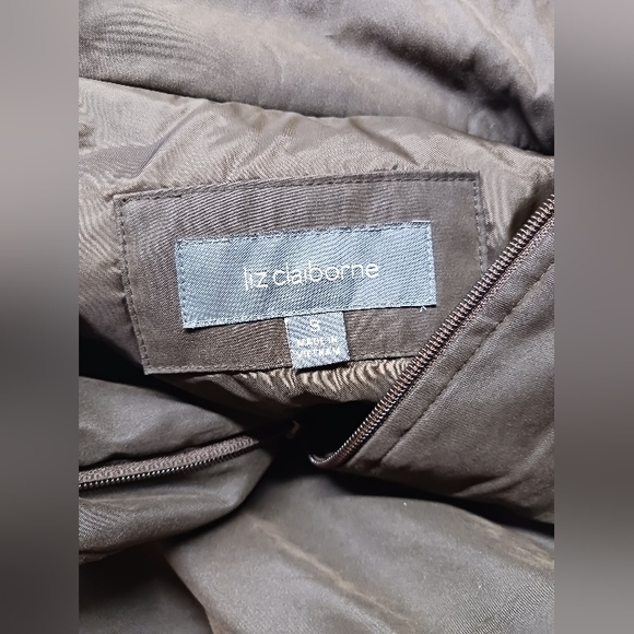 Liz Claiborne Winter Jacket/ Size S/ Detachable hood, zip & snap closure/ Brown - Picture 6 of 11